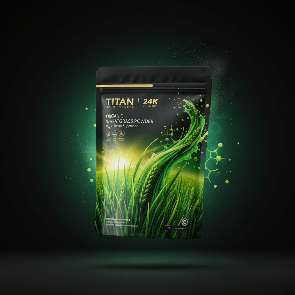 TITAN Organic Wheatgrass Powder Vegan Detox Superfood supplement pouch