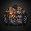 TITAN Men's Bomber Jacket - Crown Edition tattoo-style artwork