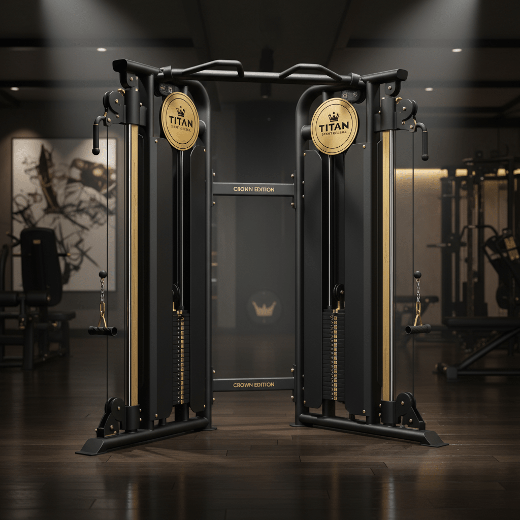 TITAN Crown Edition Dual Cable Crossover Machine matte black gold