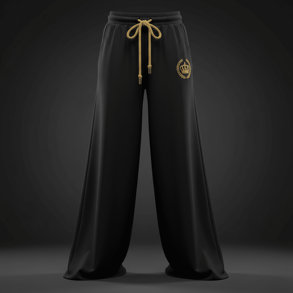 Queen Crown Wide-Leg Lounge Pants — TITAN Crown Edition