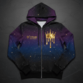 TITAN Women's Galaxy Drip Crown Zip-Up Hoodie flat lay