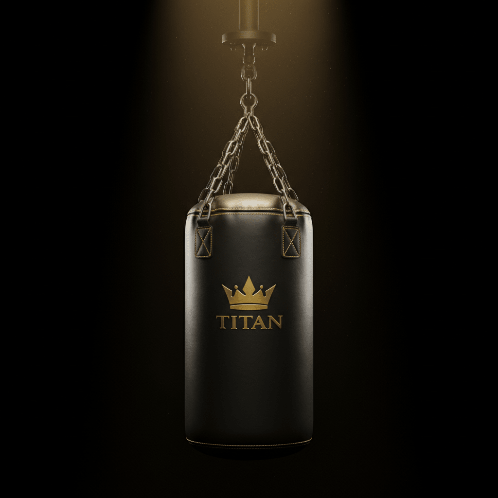 TITAN Pro Heavy Punching Bag 100lb Black & Gold