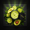 TITAN Clean Eating Protein Dip Avocado Lime — overhead food styling shot with fresh avocados and lime slices