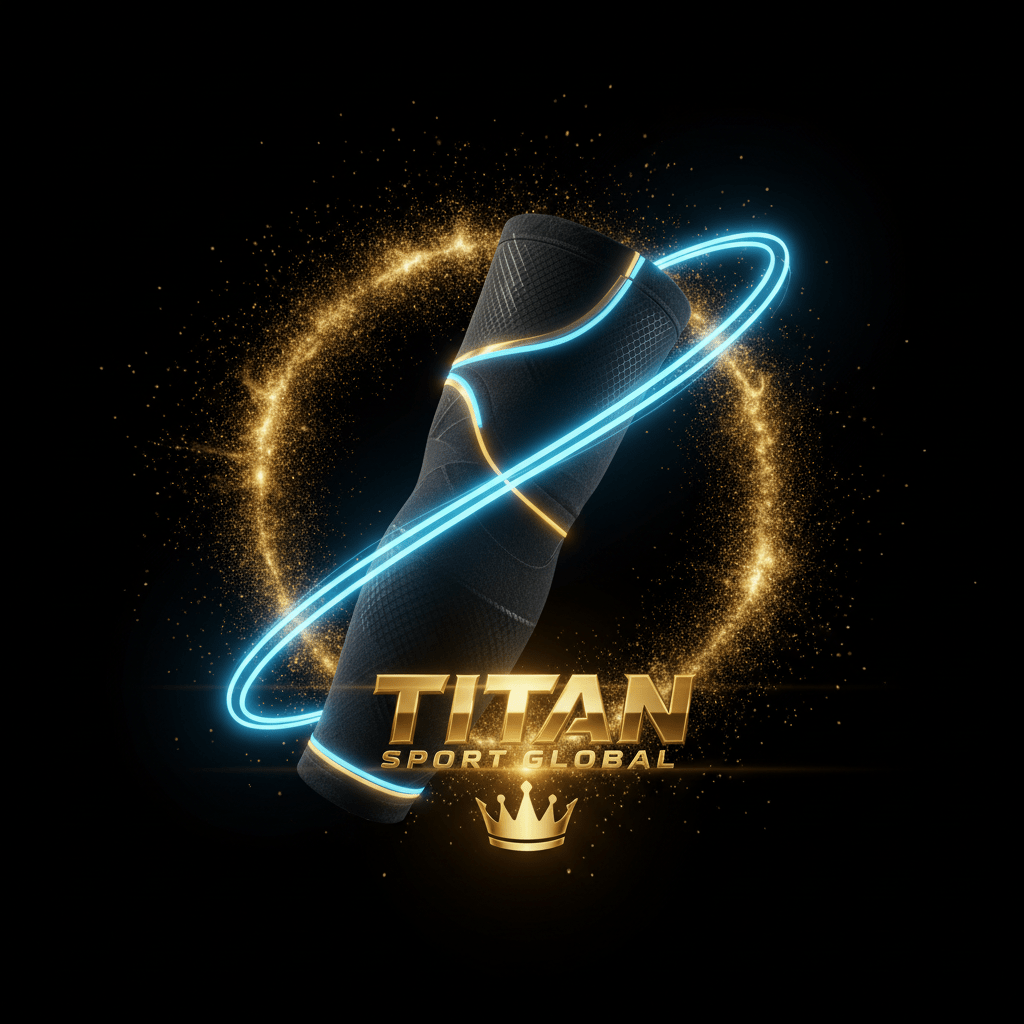 TITAN SPORT GLOBAL basketball shooting sleeve with gold crown branding on dark background