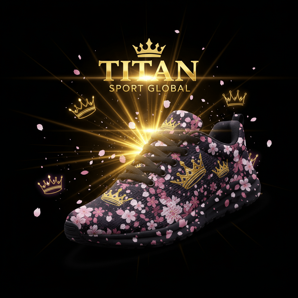 TITAN SPORT GLOBAL women's running shoes with cherry blossom crown pattern
