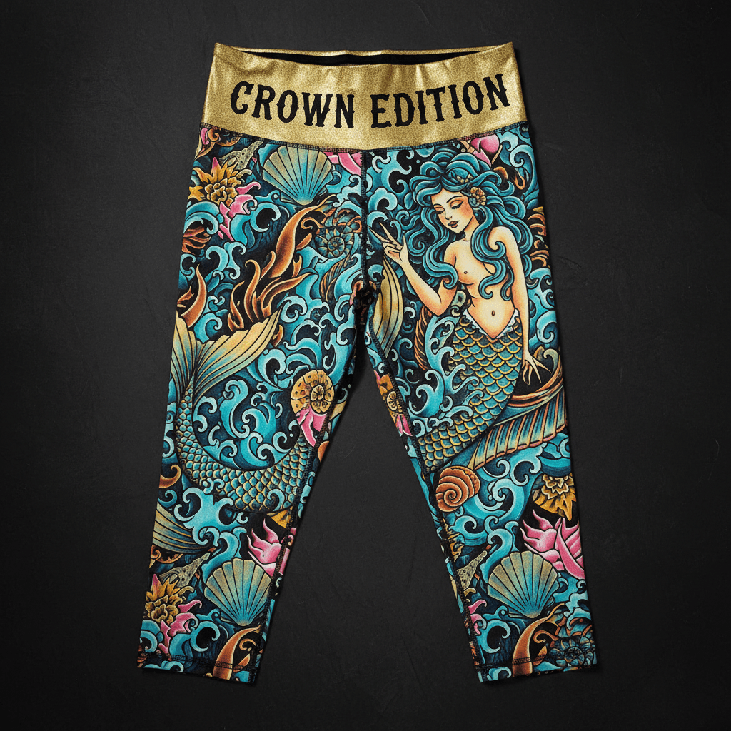 TITAN Crown Edition Tattoo Art Capri Leggings Women's Athletic Bottoms