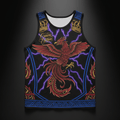 TITAN Crown Edition Tattoo Art Men's Lounge Muscle Tank - bold colorful tattoo artwork on matte black fabric