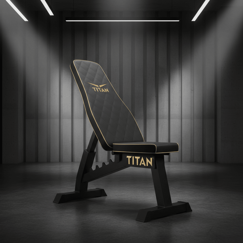 TITAN Crown Edition Preacher Curl Bench matte black gold