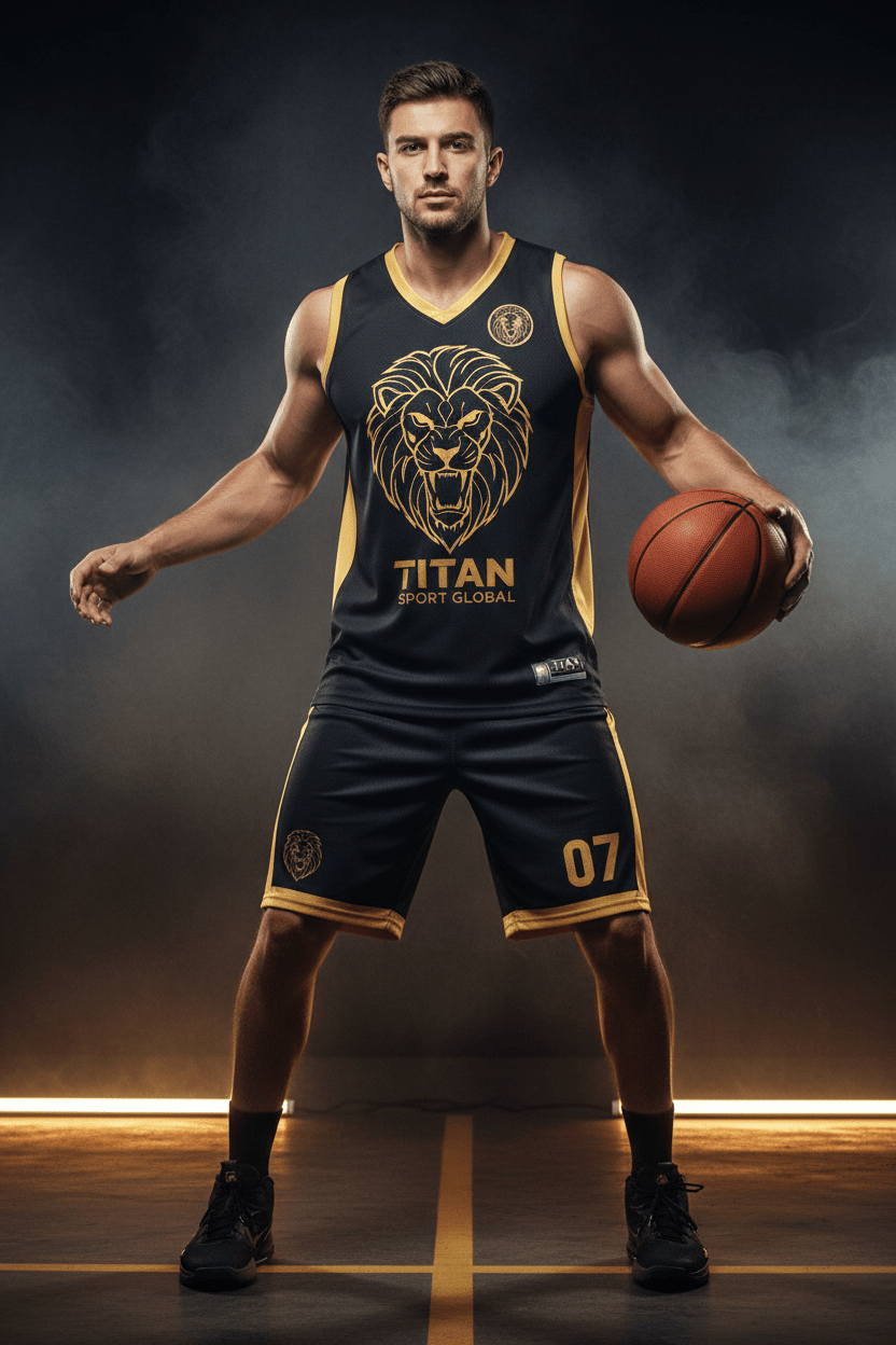TITAN Gold Constellation Basketball Jersey and Shorts Set