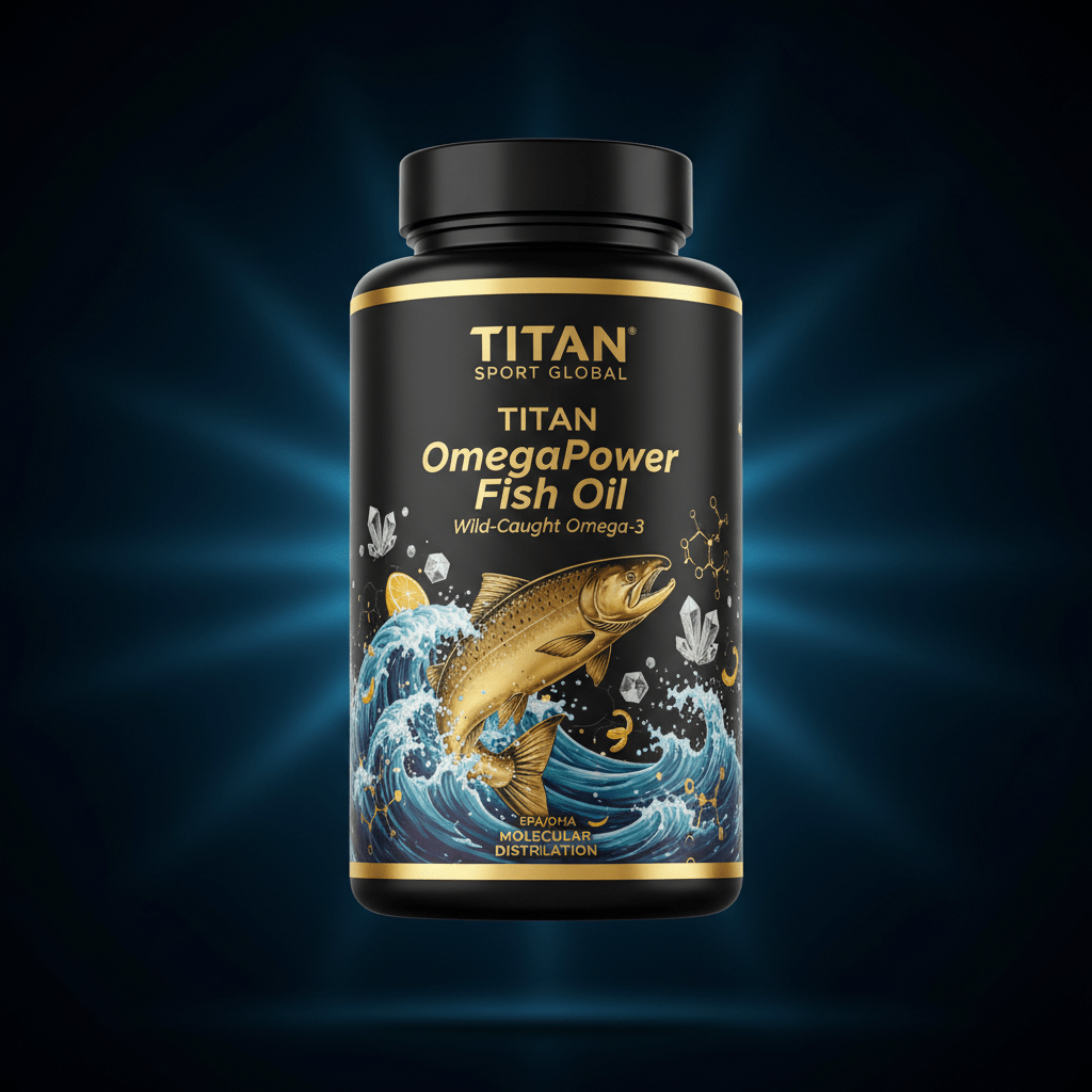 TITAN OmegaPower Fish Oil - Wild-Caught Omega-3 supplement bottle