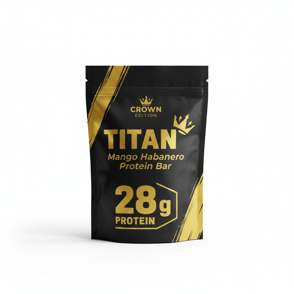 TITAN Mango Habanero Protein Bar Crown Edition packaging