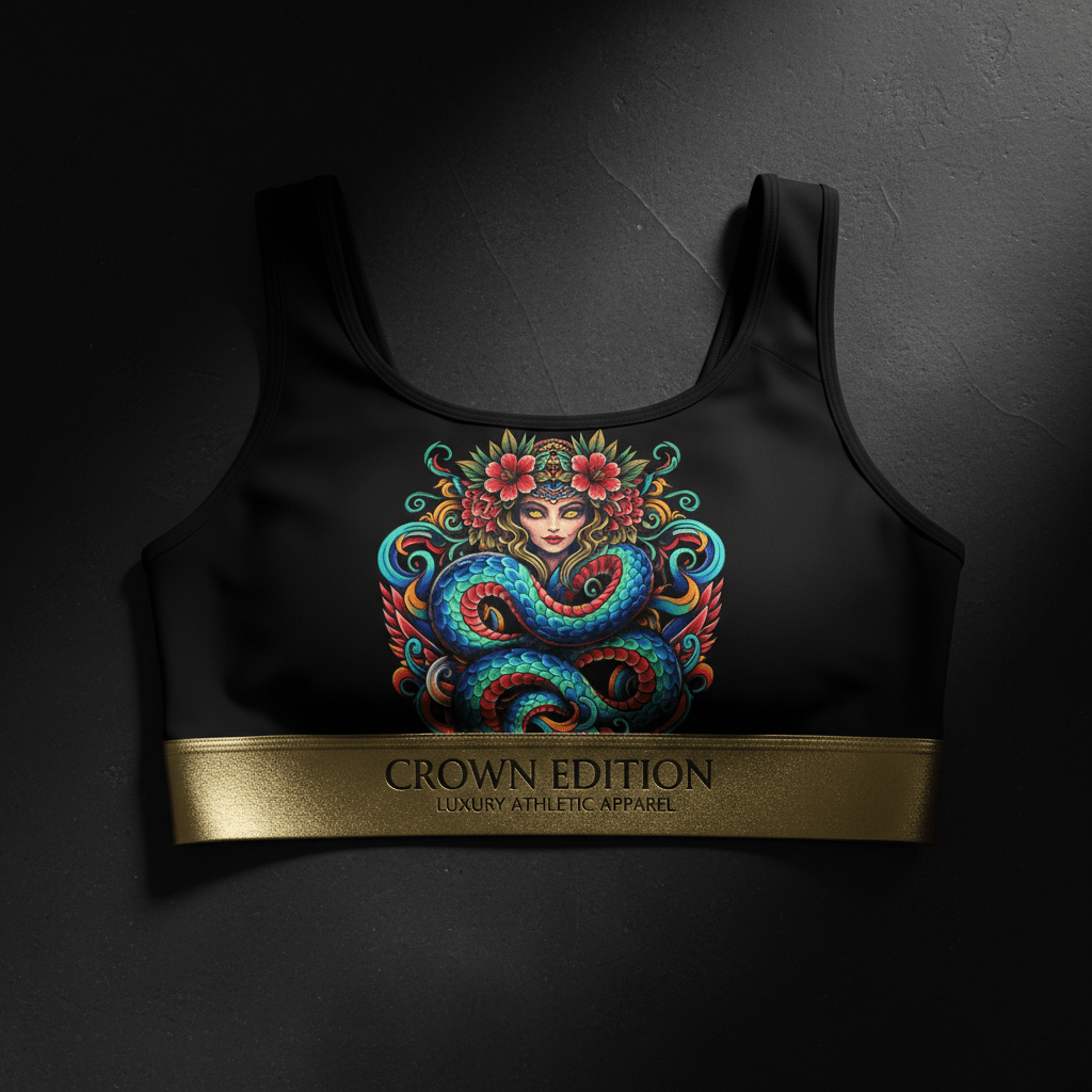 TITAN Plus Women's Serpent Goddess Crown Sports Bra — Inclusive Crown Edition