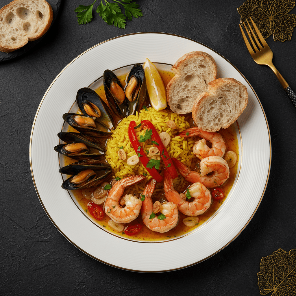TITAN Spanish Garlic Shrimp & Saffron Rice Muscle Dinner