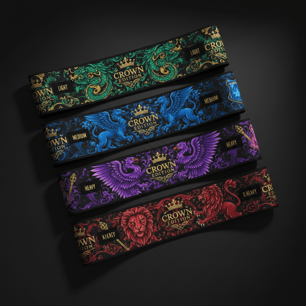 TITAN Crown Edition Fabric Glute Resistance Band Set — Crown Edition matte black and gold