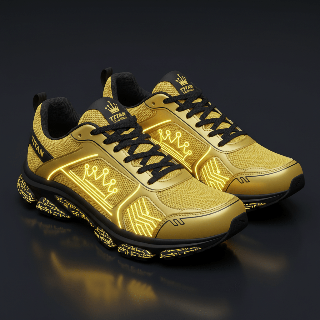 TITAN Women's Cyber Gold Crown Running Shoes