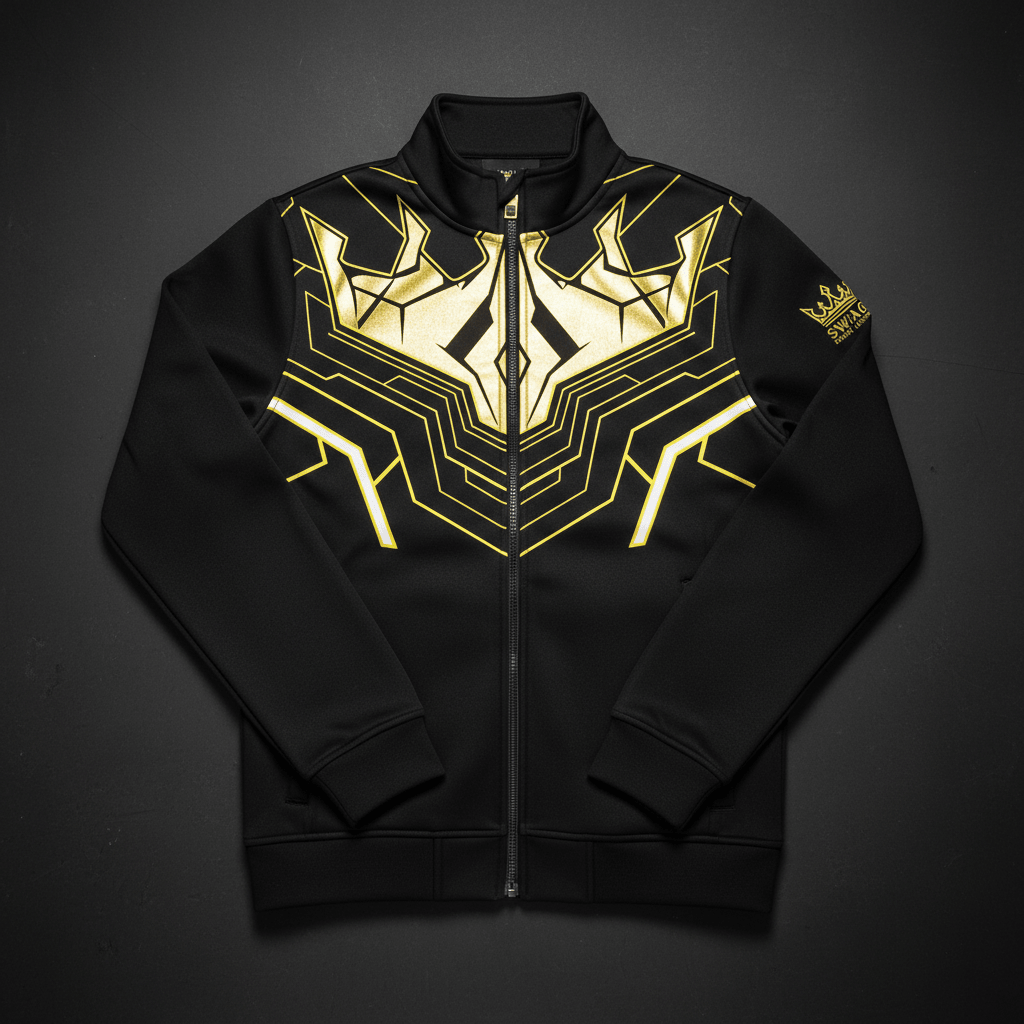 TITAN Men's Cyber Gold Crown Tech Fleece Jacket — Future King SWAG Edition