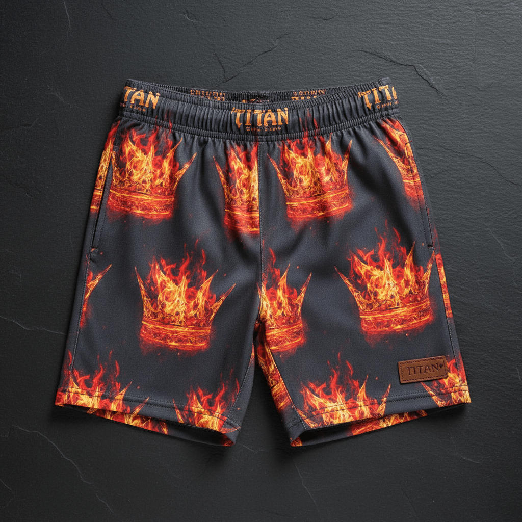 TITAN Kids Lava King Crown Shorts — Fire Royals SWAG Edition