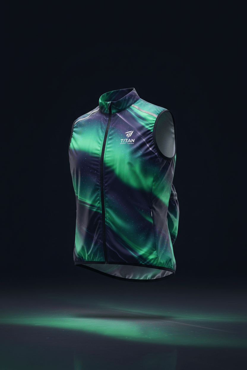 TITAN Performance Lightweight Running Vest — Aurora Borealis Northern Lights Design