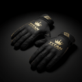 TITAN Football Receiver Gloves Blackout Gold — matte black with gold crown logo