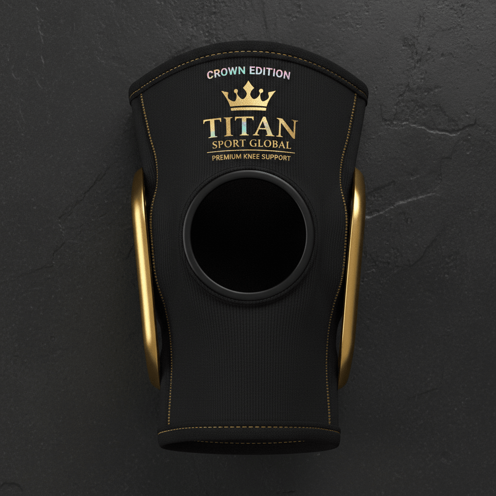 TITAN Crown Edition Cricket Knee Support Brace Matte Black Gold