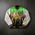 TITAN Women's Neon Drip Crown Varsity Jacket — Electric Queen SWAG Edition