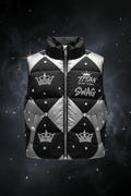 TITAN Kids Diamond Crown Puffer Vest flat lay Iced Royals SWAG Edition