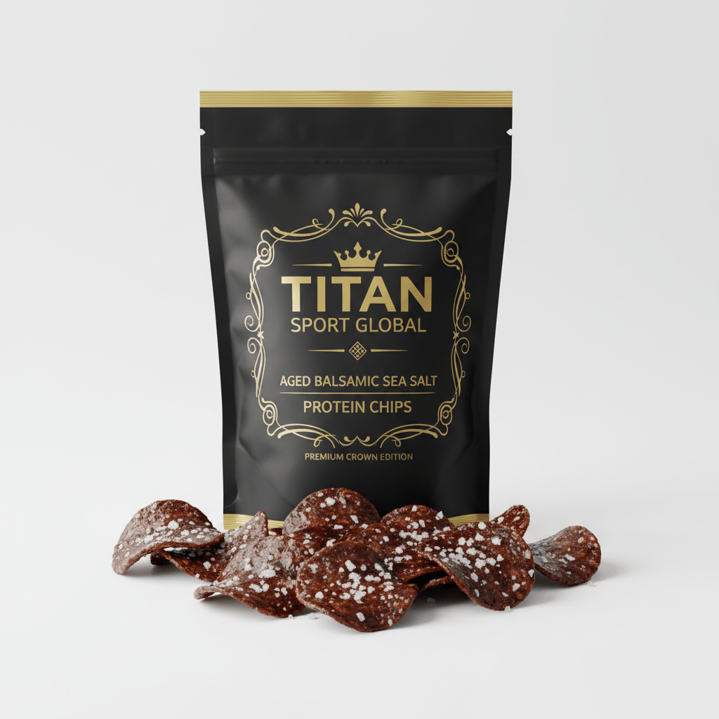 Crown Edition Aged Balsamic Sea Salt Protein Chips — matte black Crown Edition pouch