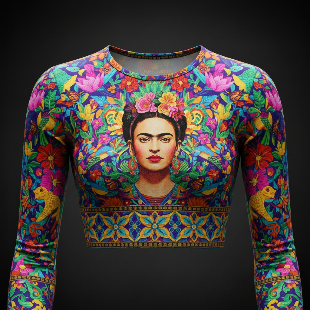 TITAN Women’s Frida Kahlo Spirit Long Sleeve Crop — La Reina Edition