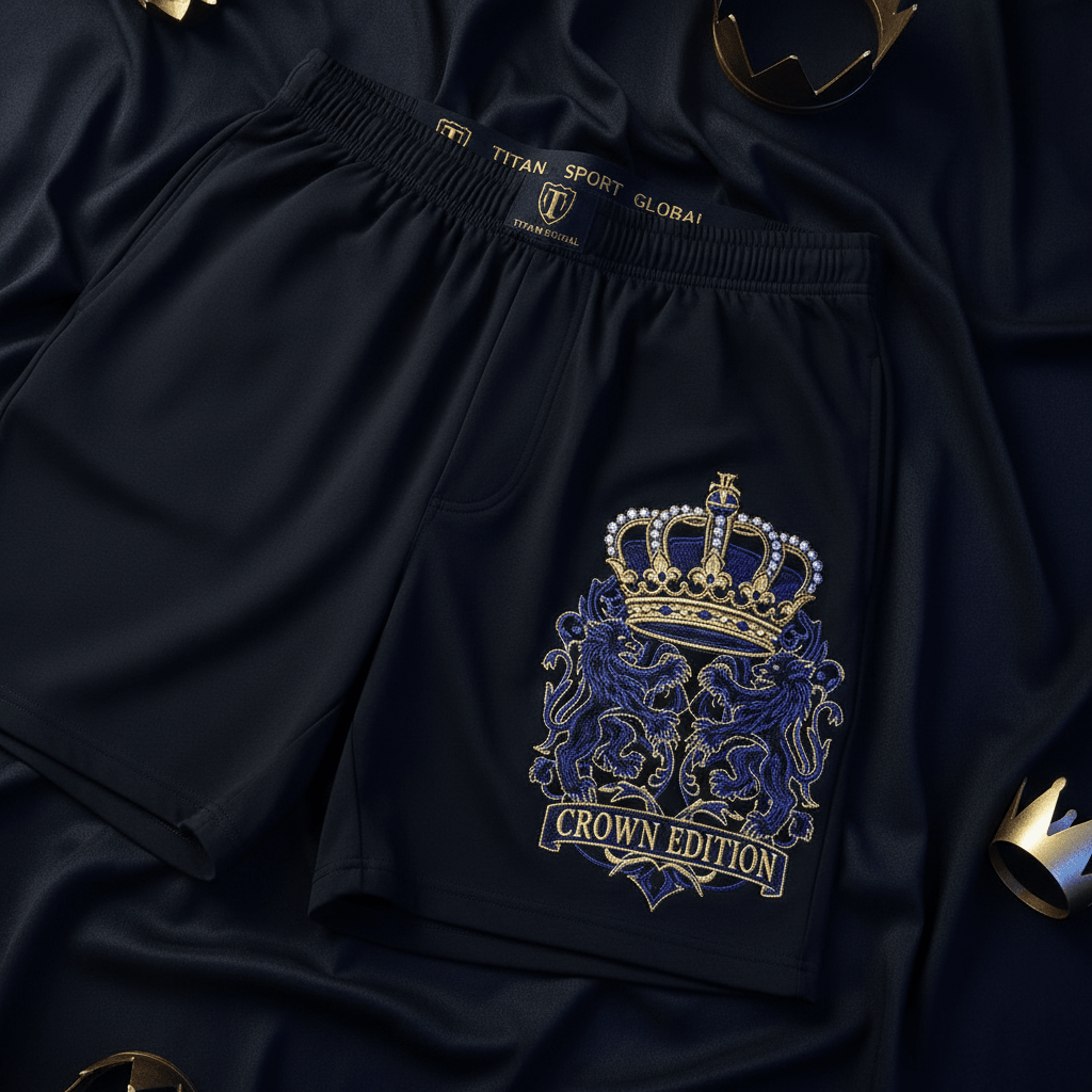 TITAN Men's Crown Edition Lounge Shorts Indigo Gold