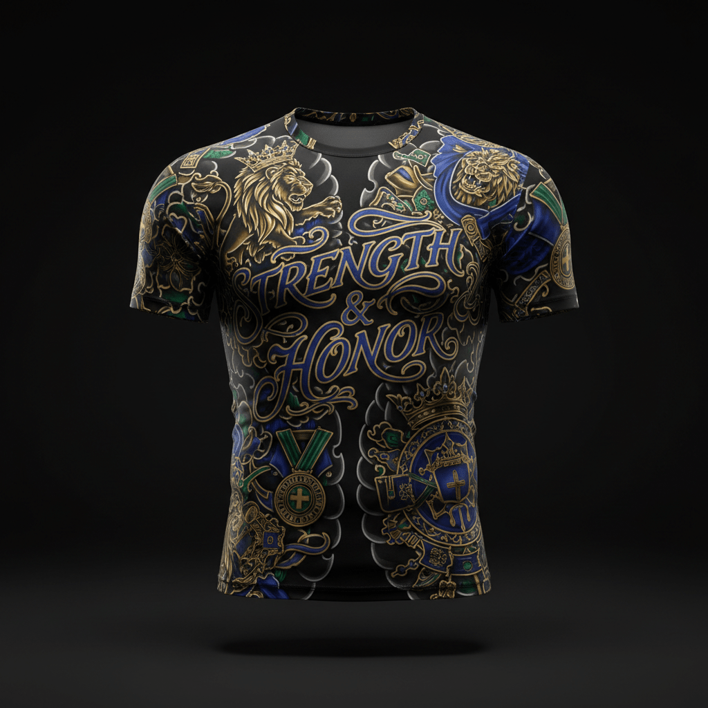 Men's Compression Shirt — Strength & Honor — Crown Edition