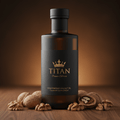TITAN Walnut Oil Cold-Pressed Crown Edition — premium frosted glass bottle product shot
