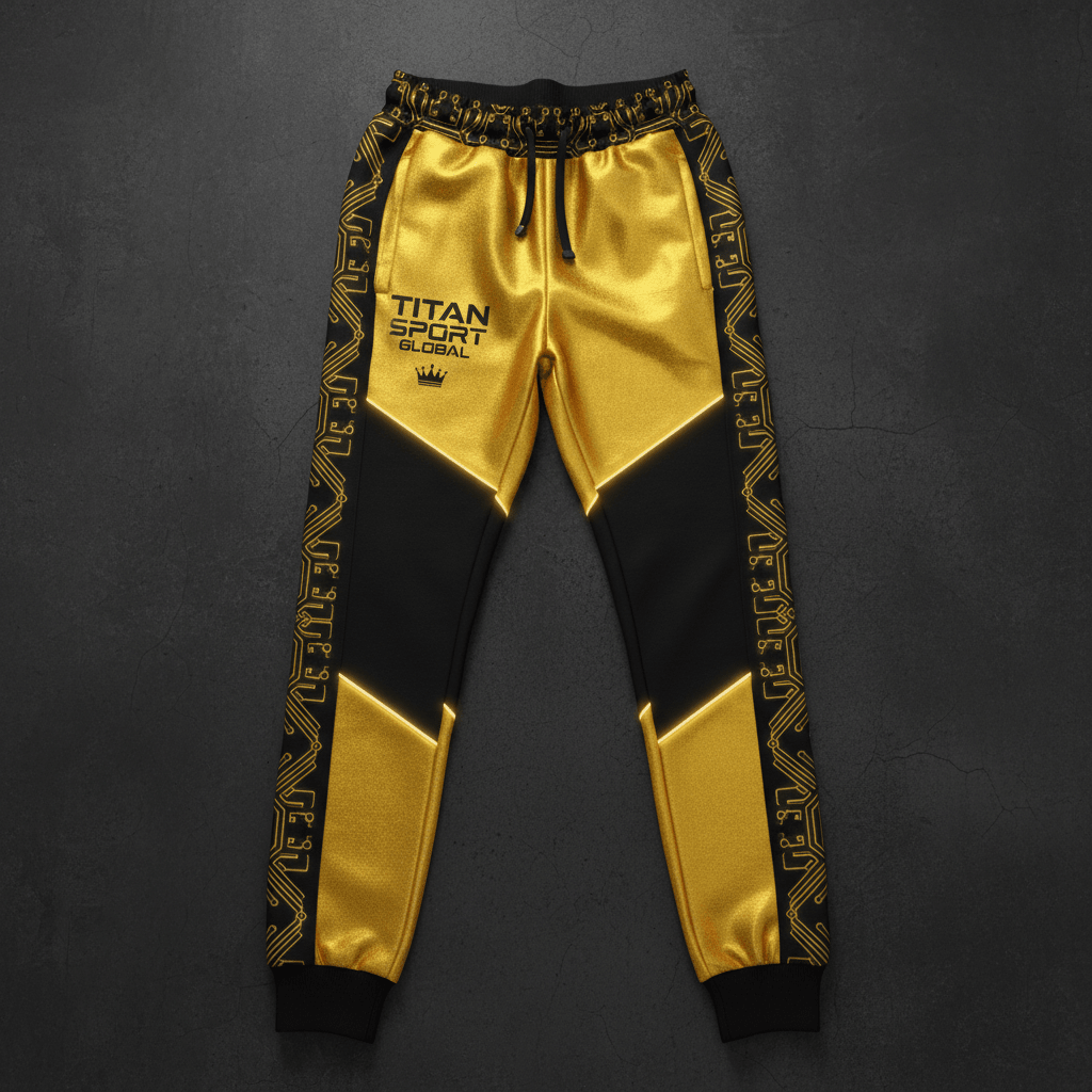 TITAN Women's Cyber Gold Crown Joggers flat lay