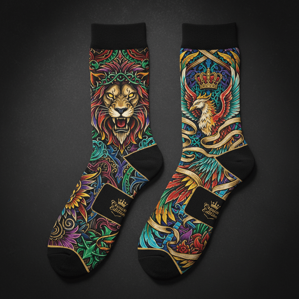 TITAN Crown Edition Tattoo Art Anti-Blister Double-Layer Running Socks