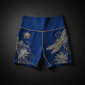 TITAN Women's High-Waist Slimming Shorts Cobalt Blue Dragonfly Crown Edition flat lay