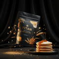 TITAN Organic High-Protein Pancake Mix Original — ultra-premium luxury editorial product shot
