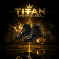 TITAN SPORT GLOBAL basketball shoes with gold crown branding on dark background