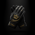 TITAN Baseball Batting Gloves Blackout Gold — matte black with gold crown logo