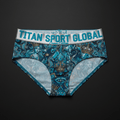 TITAN Crown Edition Women's Ocean Queen Sport Briefs — Aqua Blue & Silver