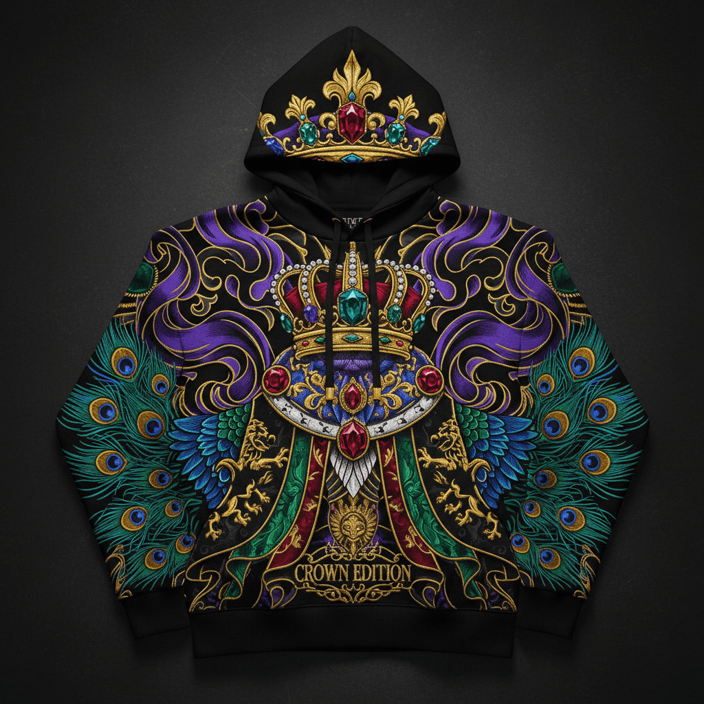 Clothed In Majesty Women's Hoodie — TITAN Crown Edition tattoo artwork