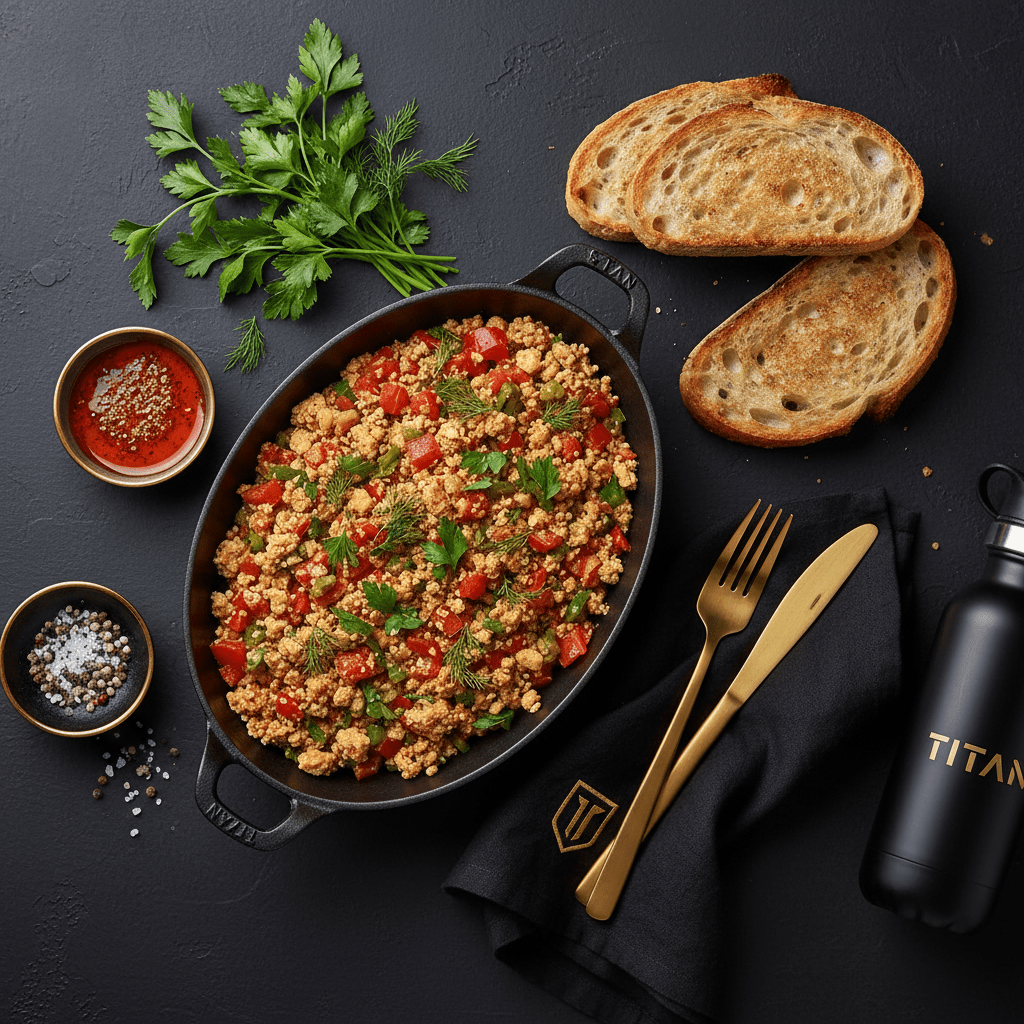 TITAN Turkish Vegan Menemen Tofu Scramble Breakfast