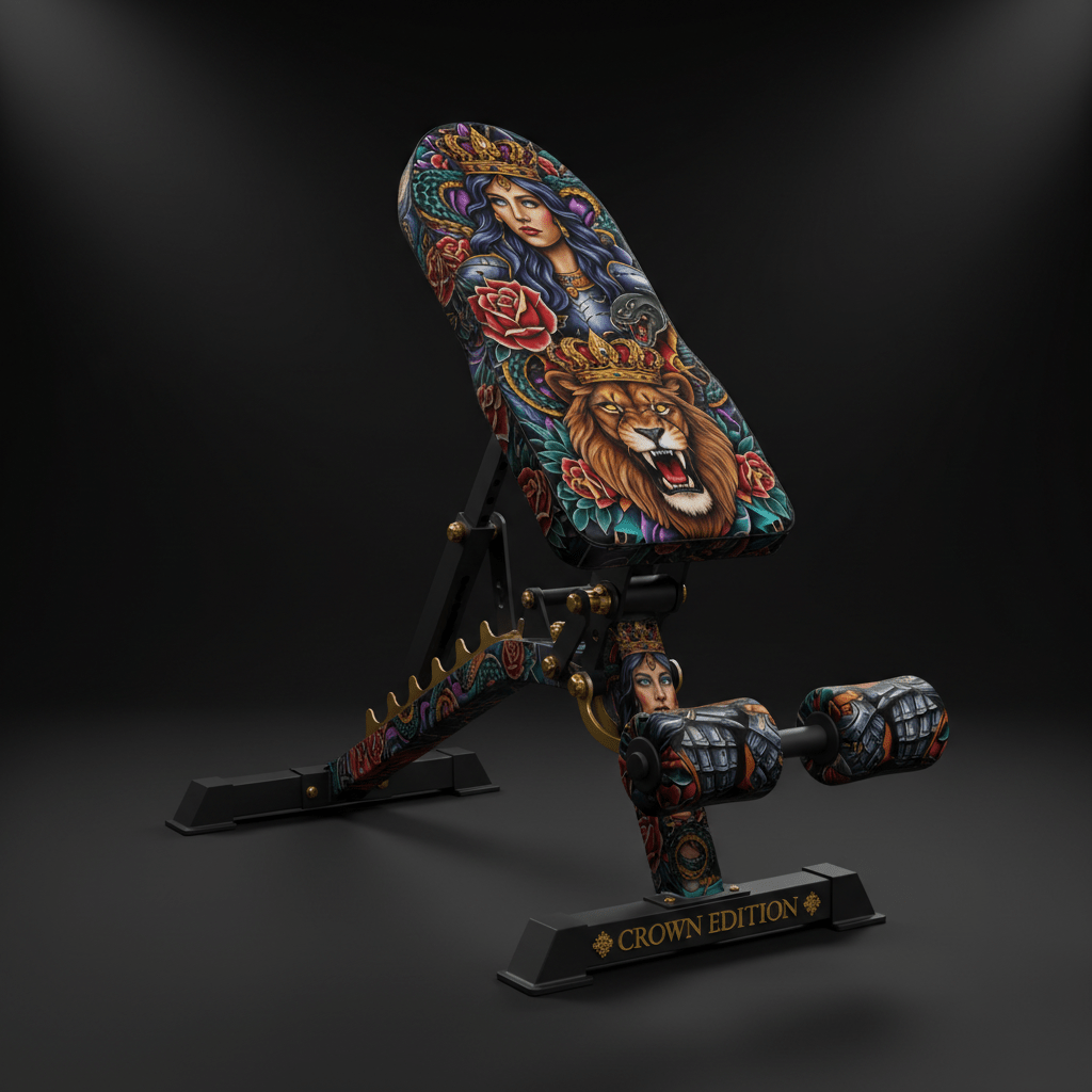 TITAN Crown Edition 45° Hyperextension Bench — Crown Edition matte black and gold