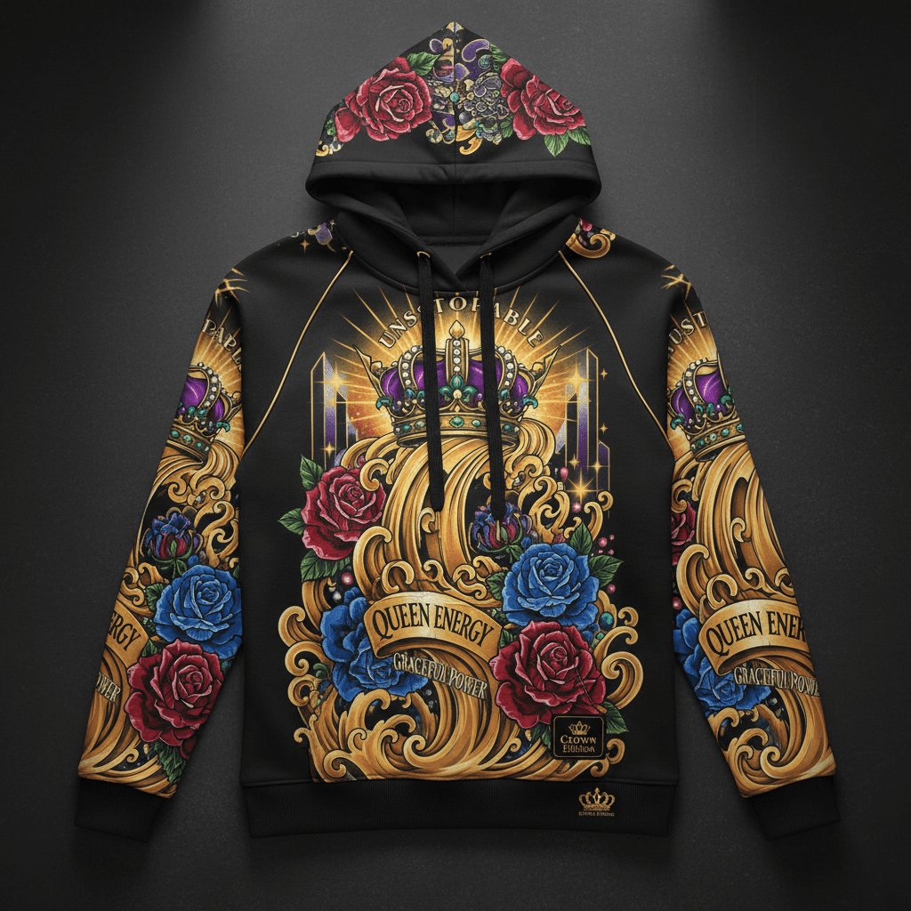 Unstoppable Grace Women's Hoodie — TITAN Crown Edition tattoo artwork