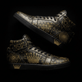 TITAN Streetwear Sneaker — Geometric Crown Tattoo Gold on Black Edition