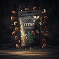 TITAN Organic Mixed Nuts Premium Variety Pack — ultra-premium luxury editorial product shot