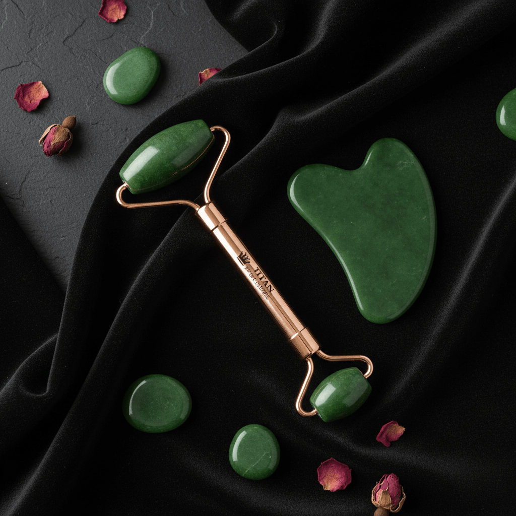 TITAN Women's Jade Roller & Gua Sha Set Crown Edition