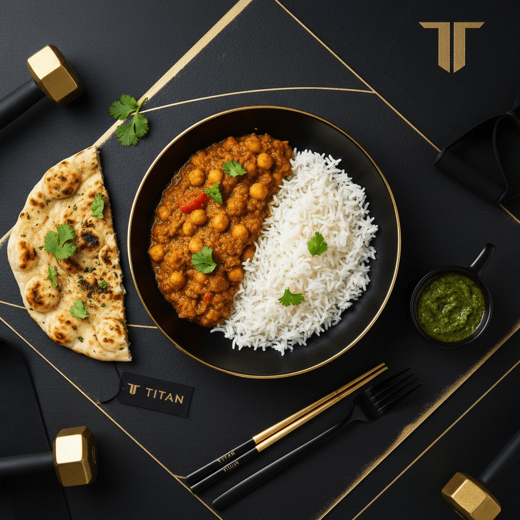TITAN Indian Vegan Chana Masala & Basmati Rice Lunch Bowl