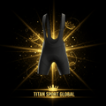 TITAN SPORT GLOBAL cycling shorts with gold crown branding on dark background