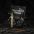 TITAN Organic Dried Blueberries Antioxidant Superfood — ultra-premium luxury editorial product shot