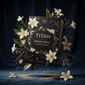 TITAN Organic High-Protein Cake Mix Vanilla — ultra-premium luxury editorial product shot