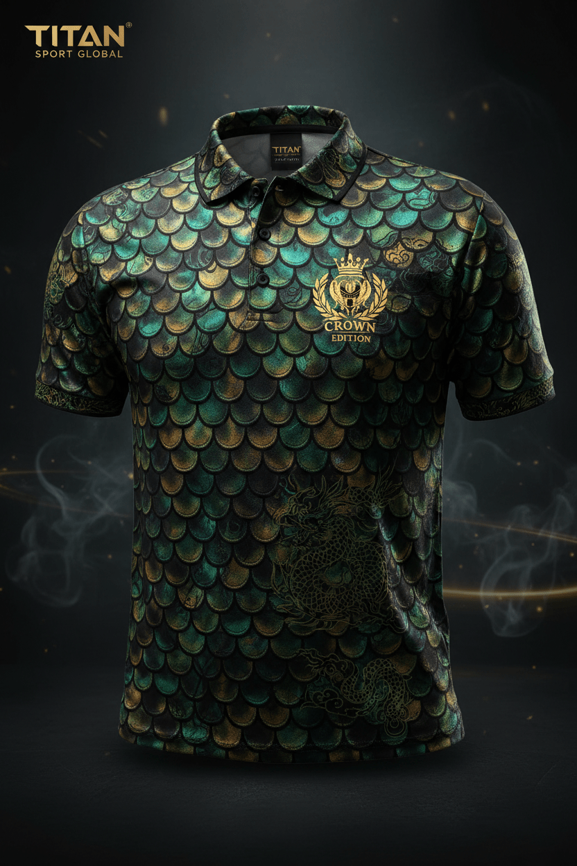 TITAN Men's Dragon Scale Sport Polo Dynasty Edition